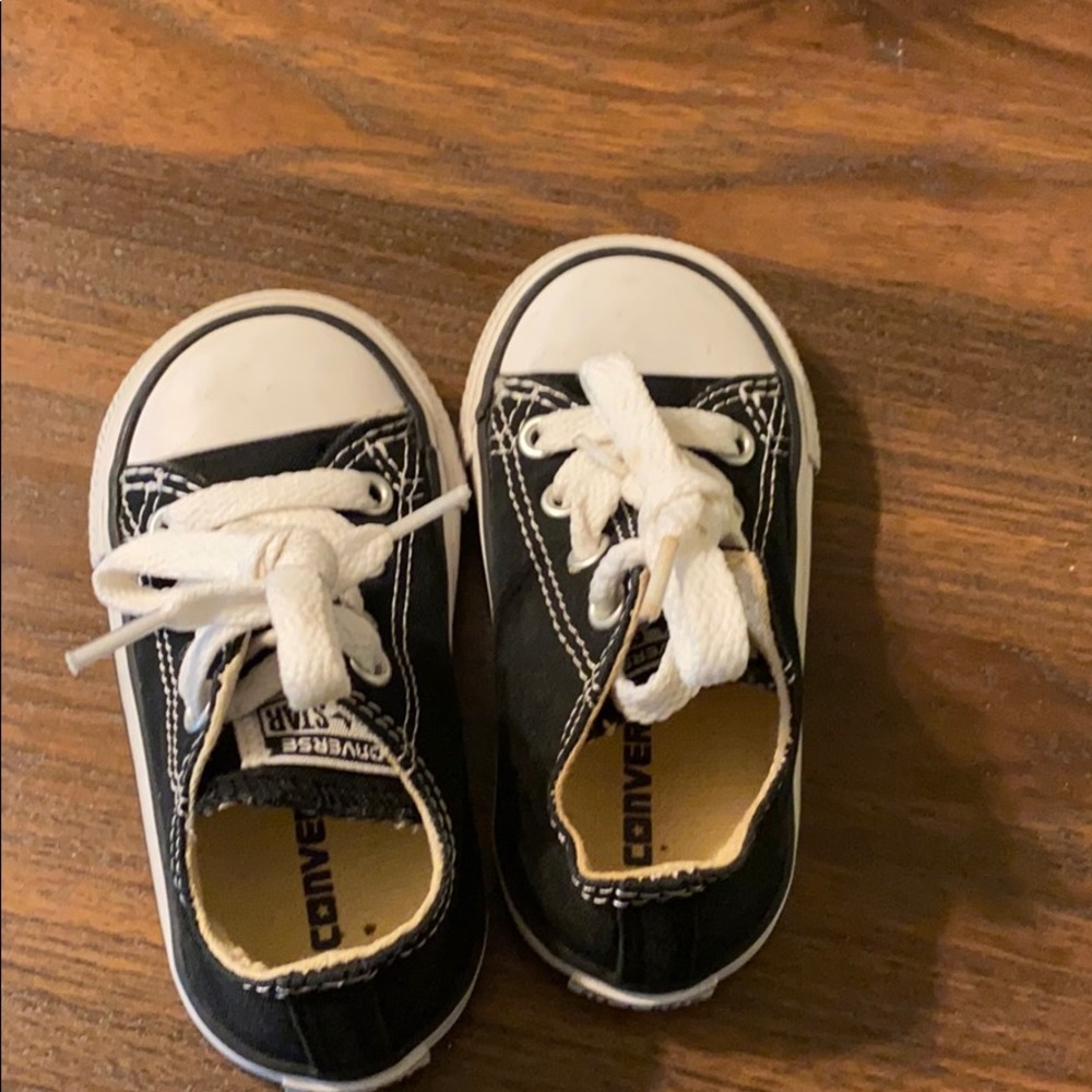 Baby black converse shoes